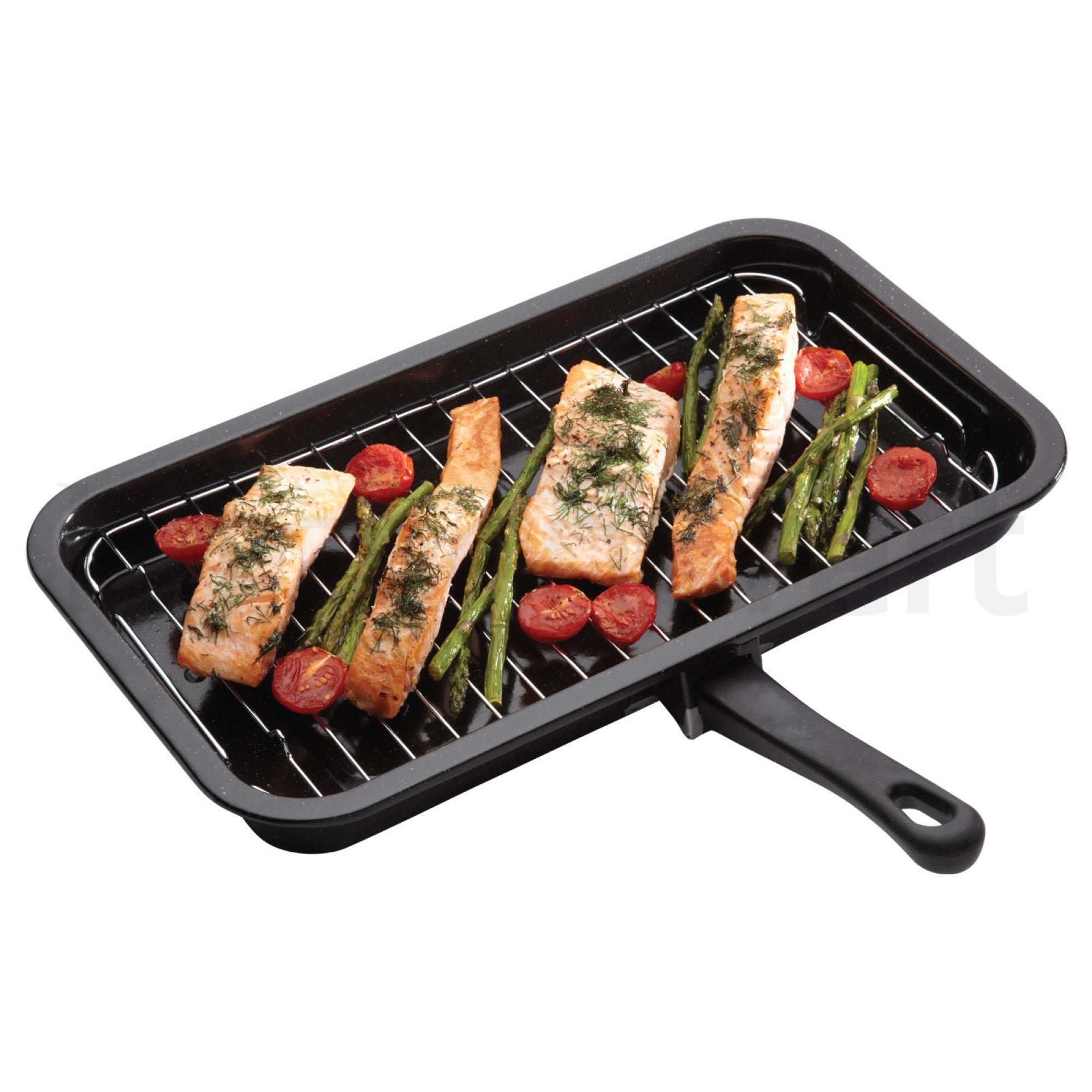 KitchenCraft - Enamel 40cm x 23cm Grill Pan