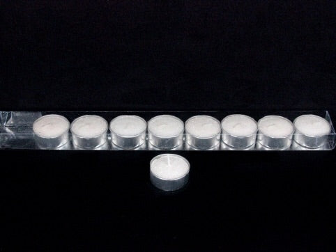 Iridescent Glittered Wax Tea lights. Box 9, Small
