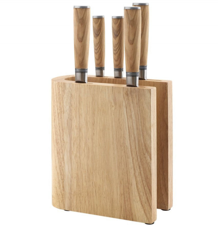 Katana Saya - 6 Piece Knife Block Set Olive Wood