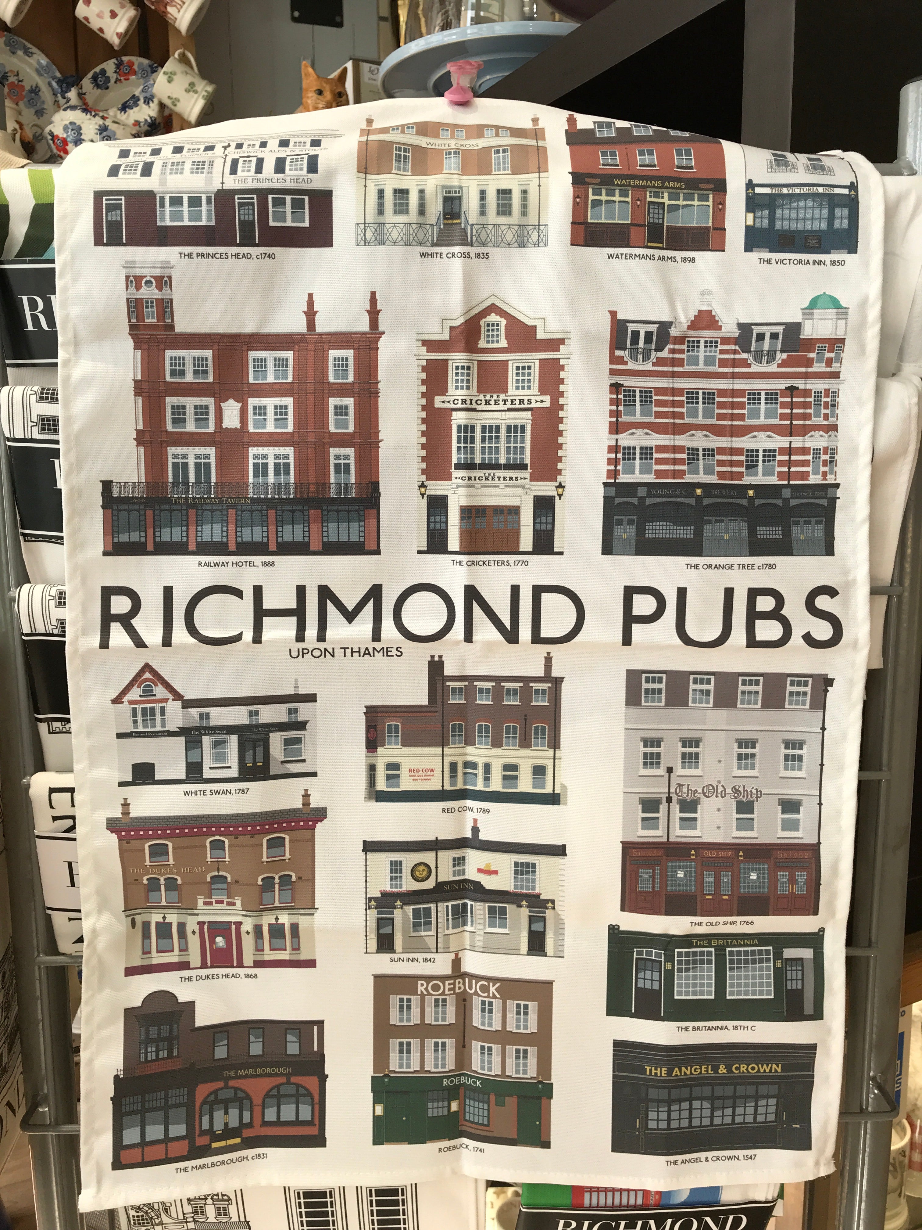 Richmond Upon Thames - Pubs Tea Towel