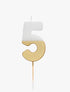 Talking Tables - We Heart Birthdays Gold Candle Numbers 5