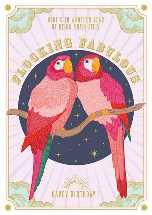 The Art File - Flocking Fabulous  Parrots Card