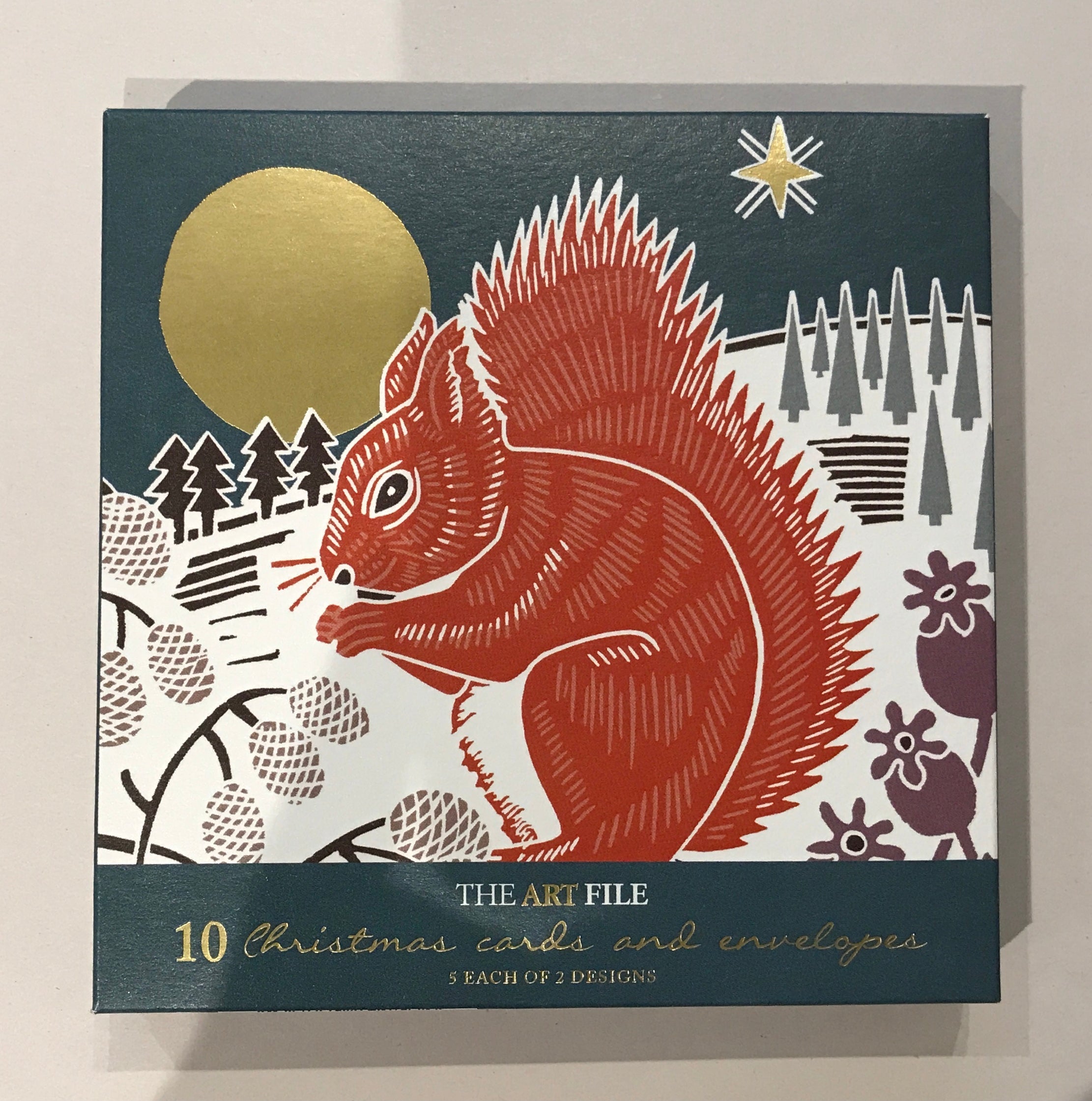 The Art File - Christmas Card Squirrel & Robin