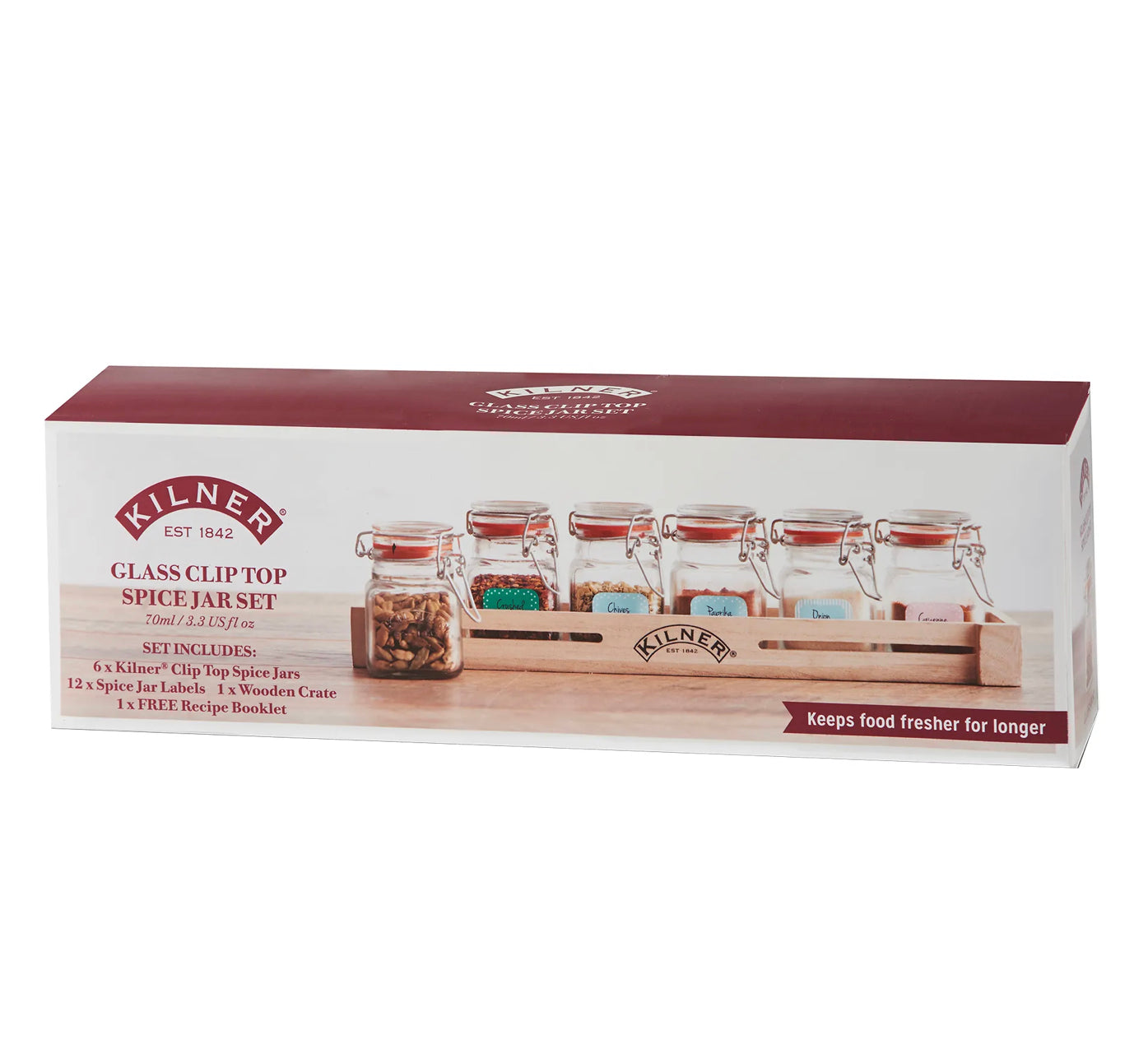 Kilner - Glass Top Spice Jar Set 70ml