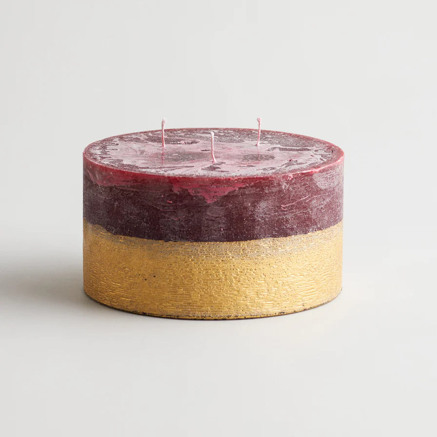 St Eval Figgy Pudding Gold Dipped Multiwick Candle