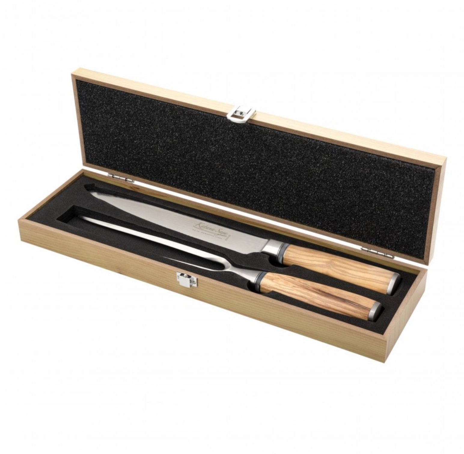 Katana Saya 2pce Carving Set, Olive Wood Handle