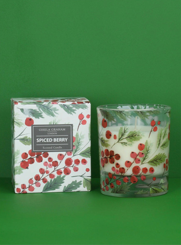 Gisela Graham - Red Berry Boxed Candle Large
