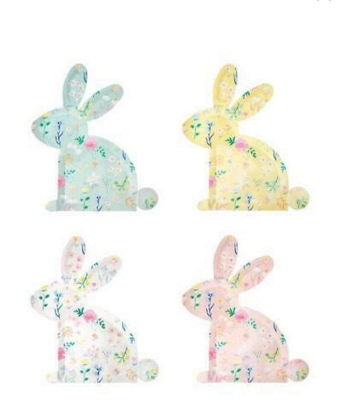 Meri Meri - Assorted Pastel Bunny Shaped Paper Plates