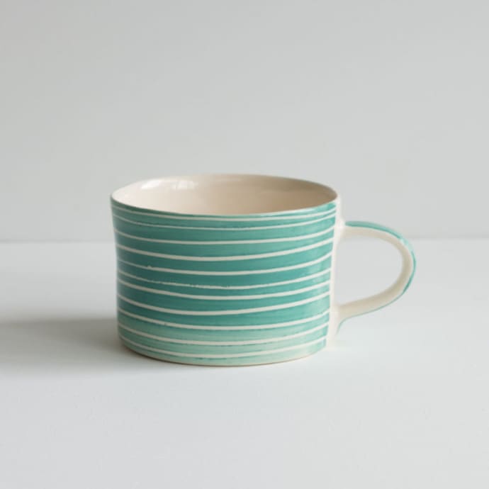 Musango Sgrafitto Stripe Mug - Mint