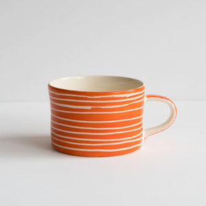 Musango Sgrafitto Stripe Mug Tangerine
