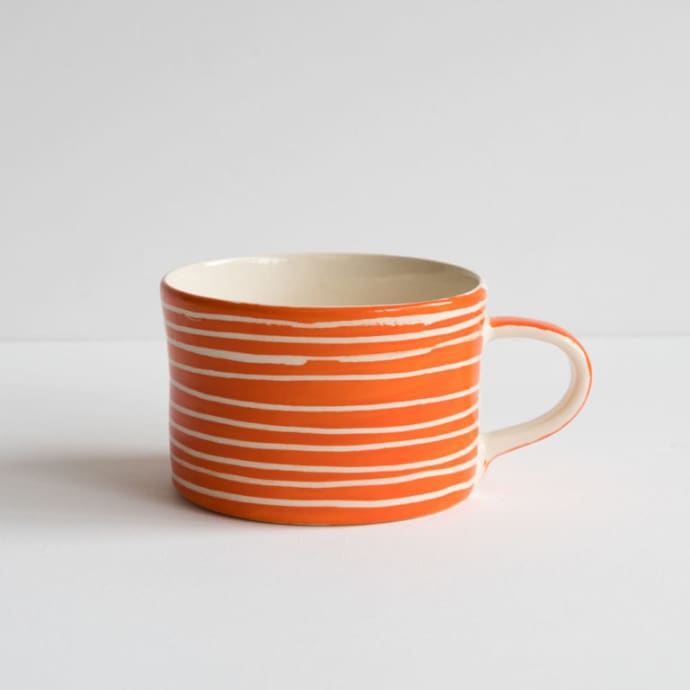 Musango Sgrafitto Stripe Mug Tangerine