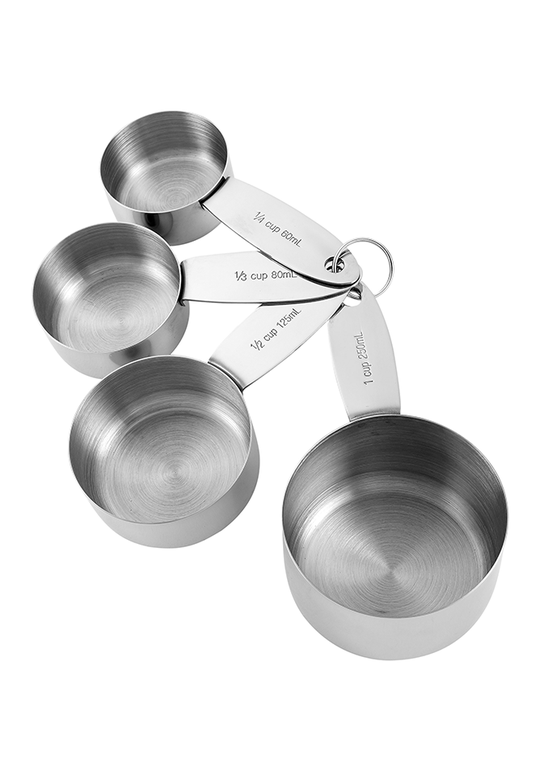 Ladelle Lawson Stainless Steel Set of 4 Measuring Cups