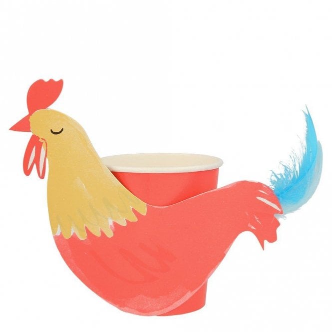 Meri Meri - On The Farm Rooster Party Cups (x 8)