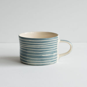 Musango Sgrafitto Stripe Mug - Dove Grey