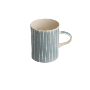 Musango Sgrafitto Stripe Demi Mug - Dove Grey