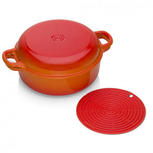 Le Creuset Cook Special - 26cm Shallow Casserole with Reversible Baking Lid with Free Cool Tool - Volcanic