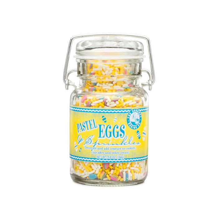 Pastel Eggs & Sprinkles in a Glass Clip Jar 5.8oz