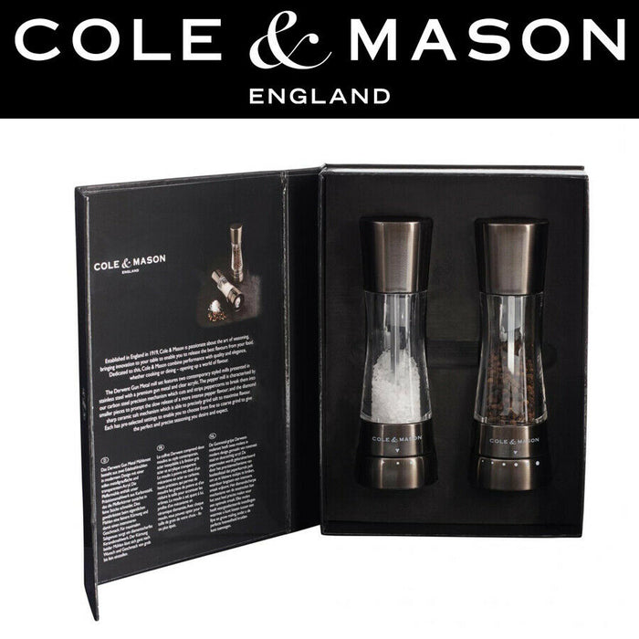 Cole & Mason - Derwent Gun Metal 190mm Salt and Pepper Set