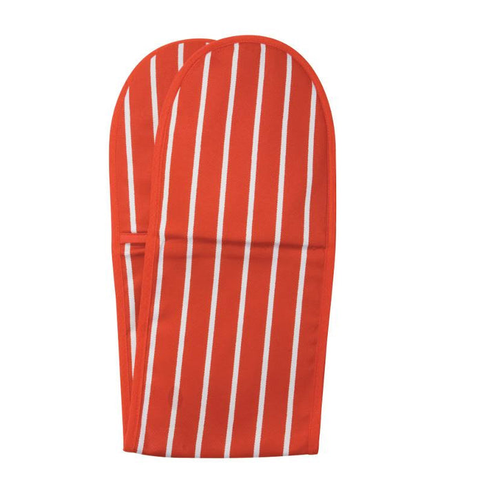 Dexam - Rushbrooks Butchers Stripe Double Oven Glove, Red