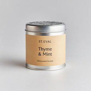 St Eval Candle Co - Scented Candle Tin Thyme & Mint