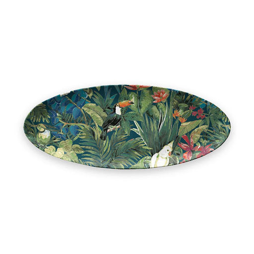 Lush Jungle Oval Platter 60.8 x 24.8 x 2.4cms