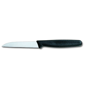 Victorinox Paring Knife Straight Blade Serrated Edge 8cm - Black