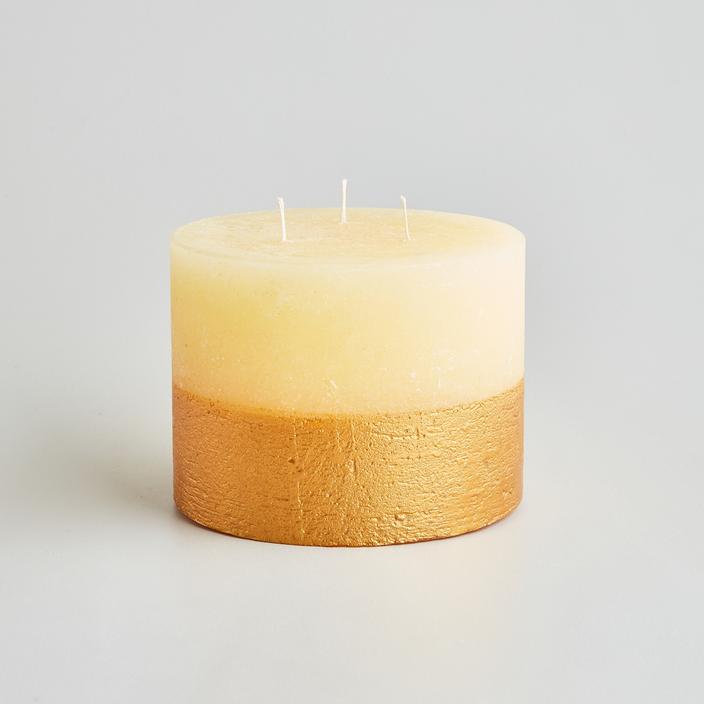 St Eval Candle Co - Ivory Inspiritus Gold Half Dipped Multiwick